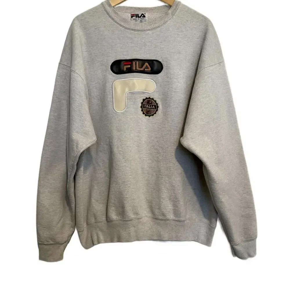 Vintage 90s Fila Grey Crewneck Sweatshirt - Picture 2 of 5